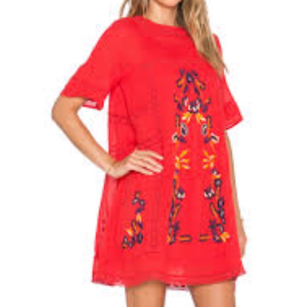 Free people perfectly Victorian dress in red