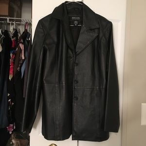 Black leather jacket