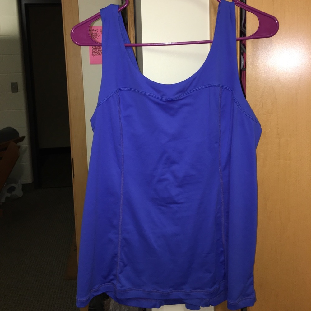 Blue lulu lemon tank top