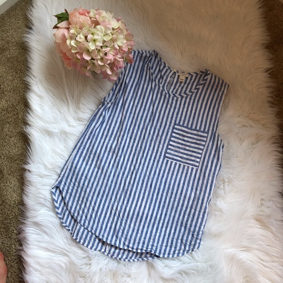 J. Crew Tops - J.Crew Striped Blue & White Tank