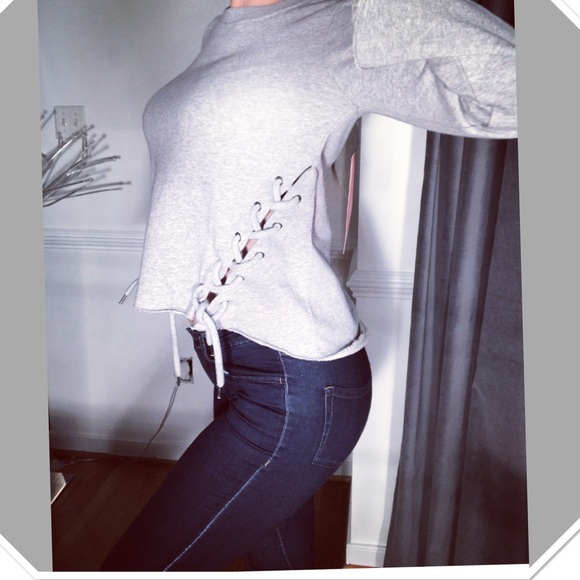 Betsey Johnson Tops - Betsey Johnson heather grey cotton sweater top