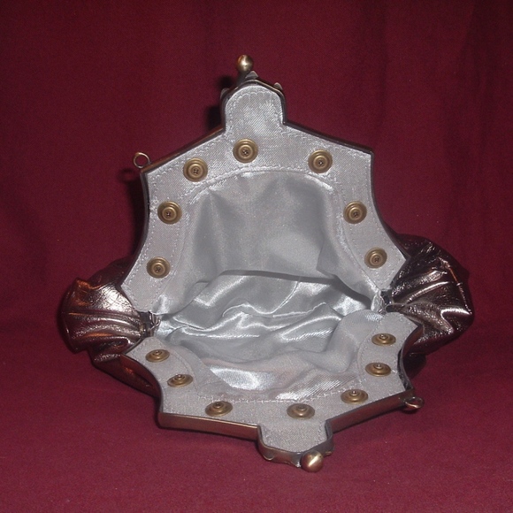 Champagne Metallic Faux Leather Clutch - Picture 3 of 4