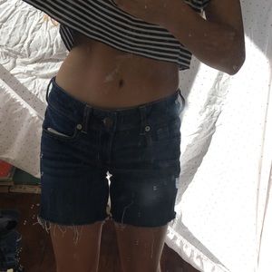 American Eagle Midi Denim Shorts Regular Waist