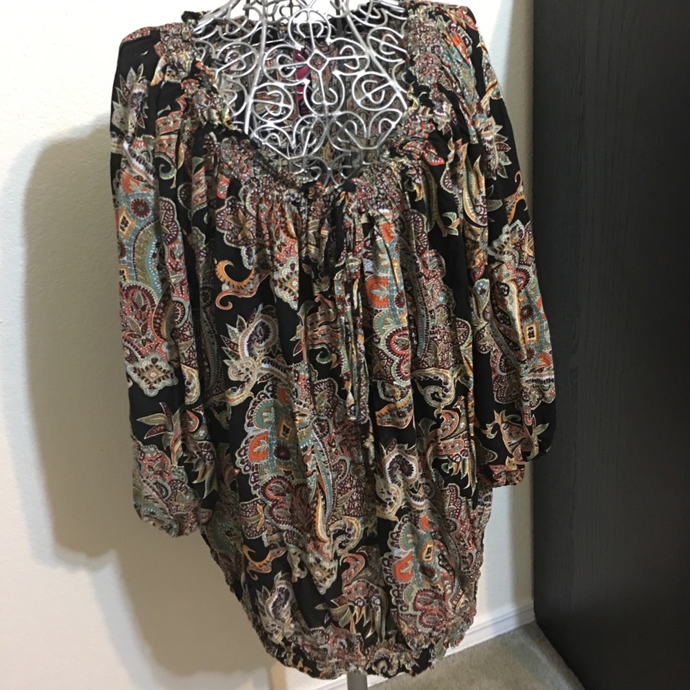 Cute Paisley Pure Energy Peasant Shirt Size 3X/4X