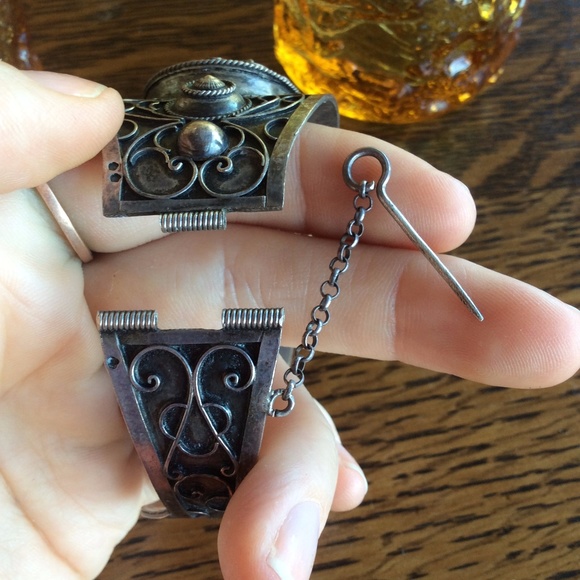 SOLD Vintage Citrine Silver Cuff Bracelet - Picture 5 of 8