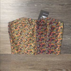 NWT Sparkle & Fade Floral Cropped Bustier Size XS