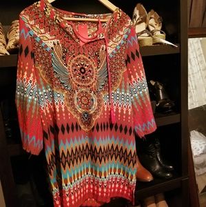 New with TAGS beautiful Boho chic dress.  Multicol