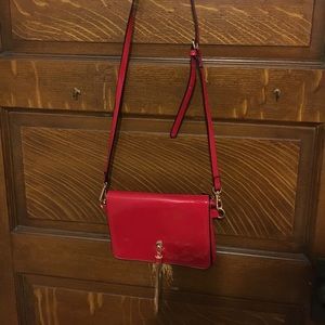 Red cross body bag