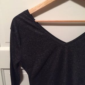 BDG V-neck, basic dark grey tee.