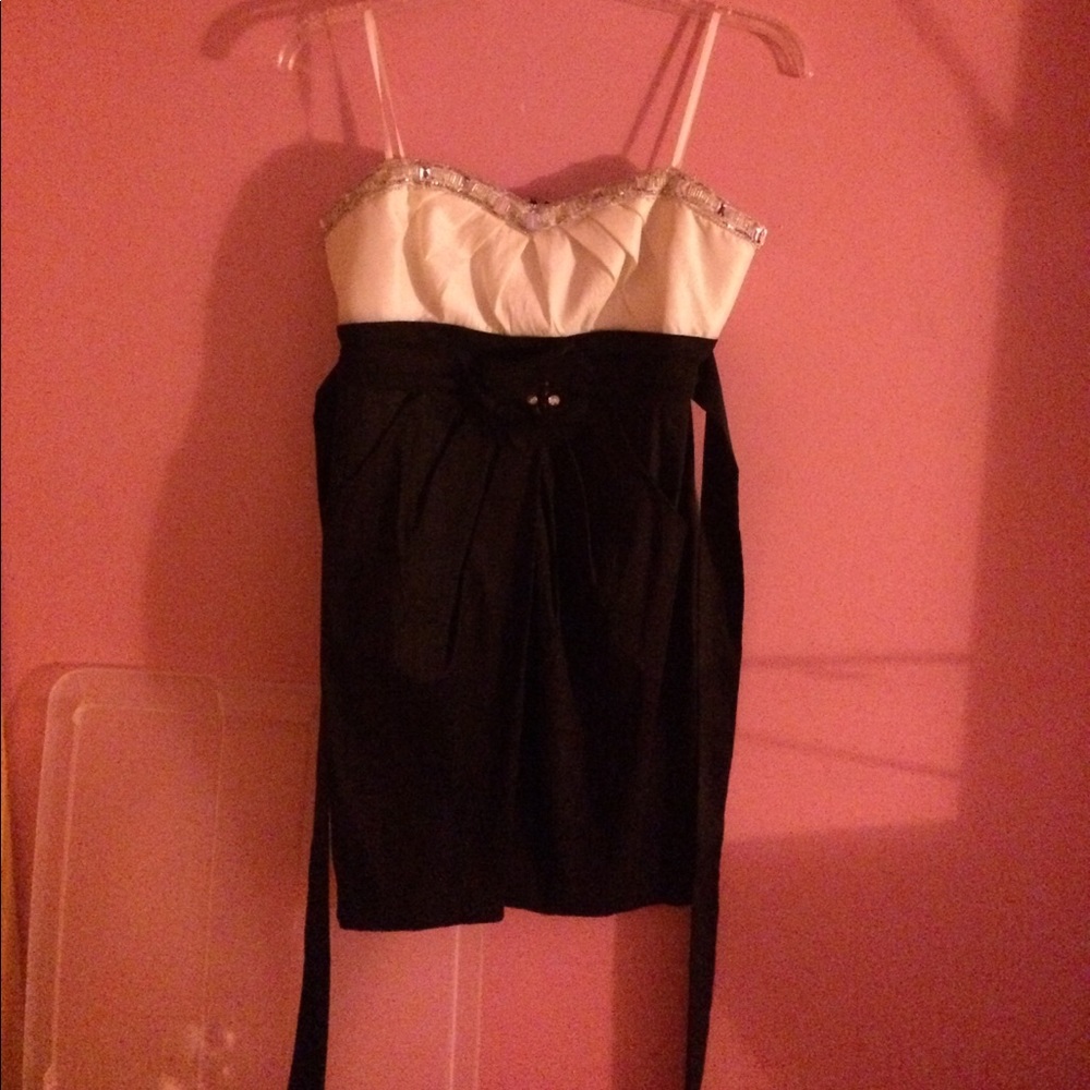A black and white dress