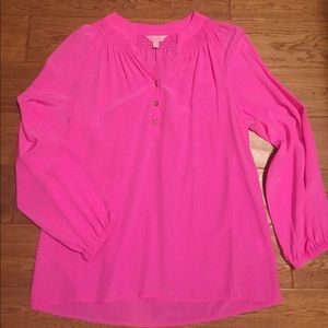 Lilly Pulitzer pink silk Elsa top 💕 100% SILK