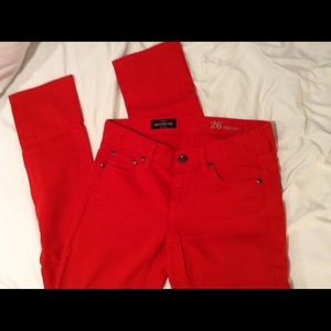 JCREW RED MATCHSTICK JEANS SIZE 26