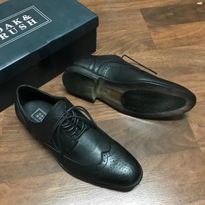 Oak & Rush Men Dave Wing Tip Dress Shoes Black