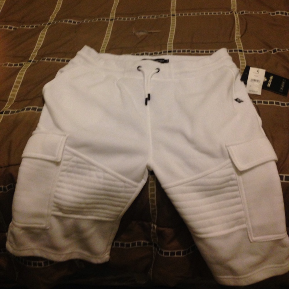 White and black shorts