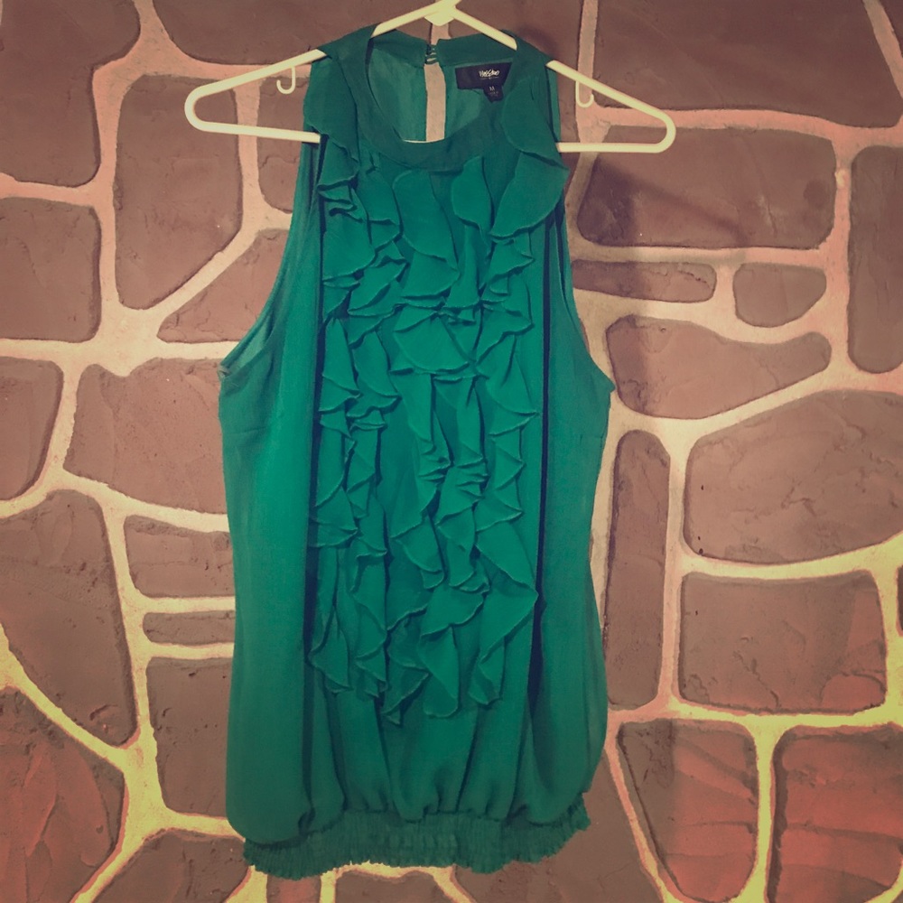Green Ruffle Top