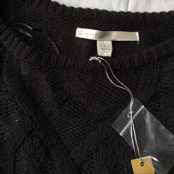 LC Lauren Conrad Cable Knit Boatneck Sweater New - Picture 7 of 8