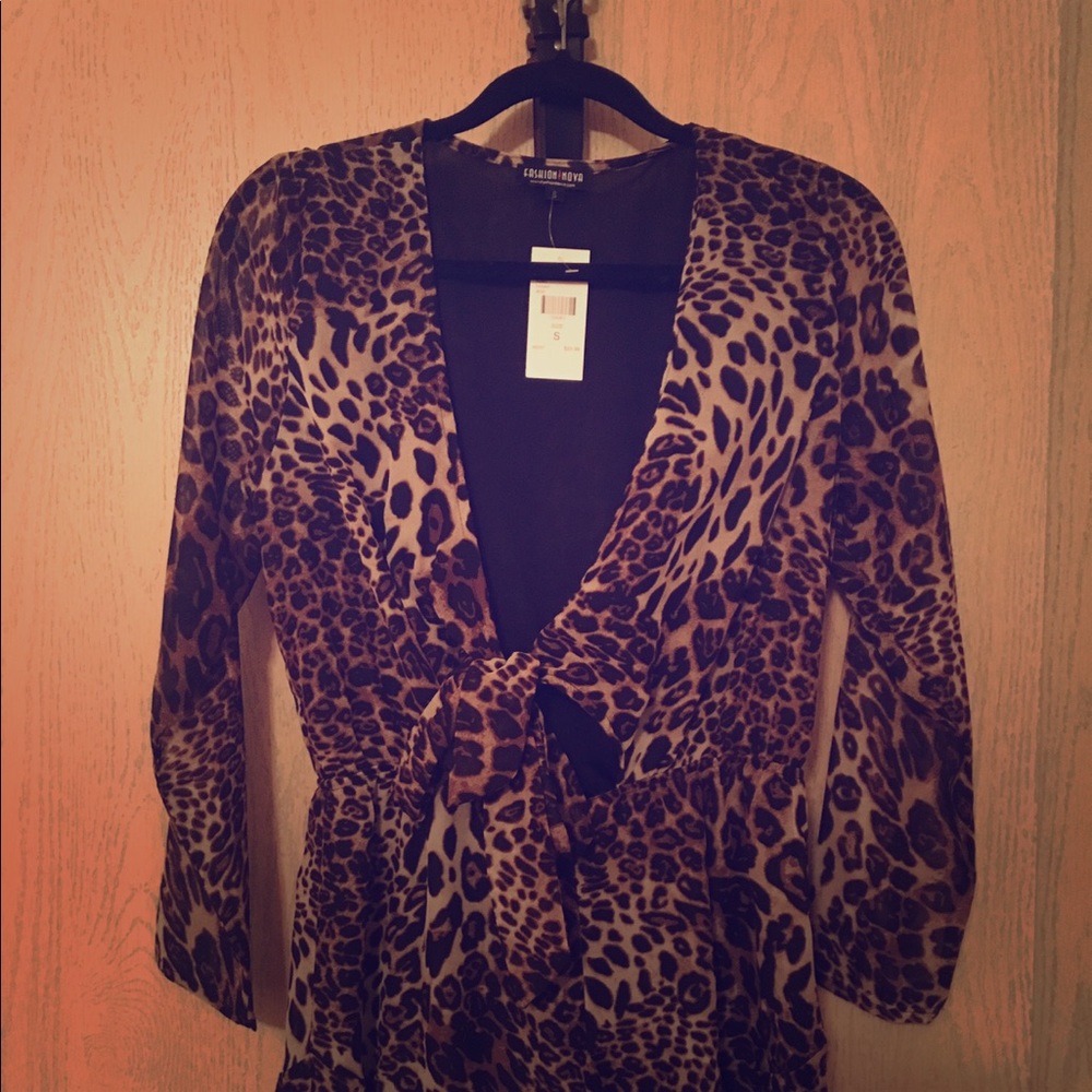 Cheetah Print romper from fashion nova