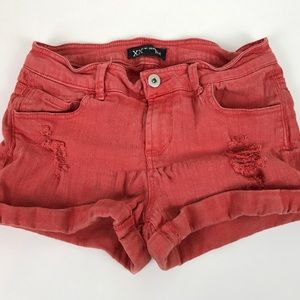 💥Distressed Jean Short Boutique Orange/Red Ripped