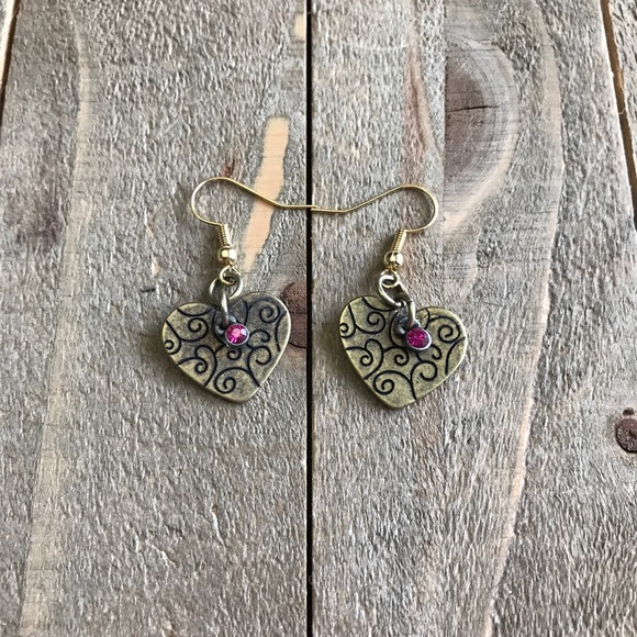 handmade Jewelry - 3 for $25 Handmade Gold Heart Earrings