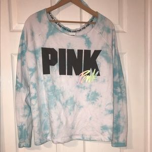 blue tye-dye PINK shirt