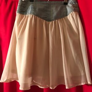 Jean and cream skirt