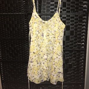 Spaghetti strap blouse with front ruffle