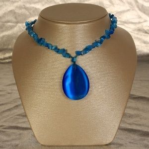 sale Polished blue stone necklace