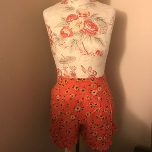 Urban outfitters orange Halloween sunflower shorts