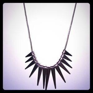 Express rose gold spiked statement necklace