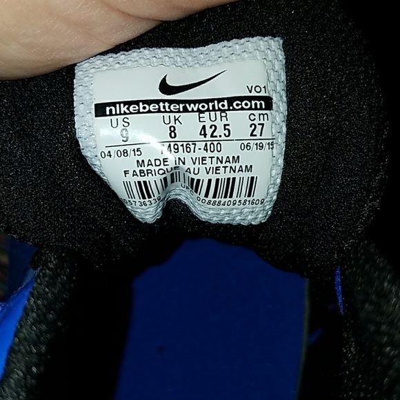 Men's blue black and white Nike shoes size nine - Picture 3 of 3