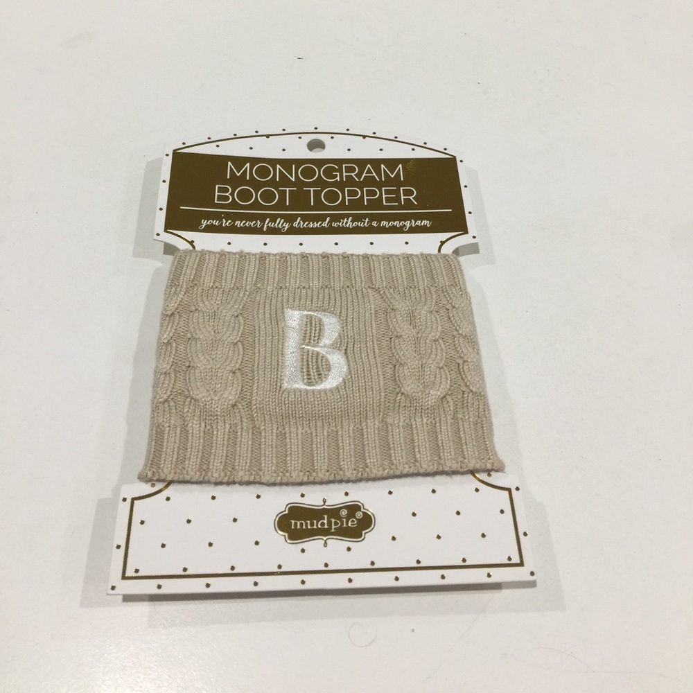 Mud Pie NWT Monogram B Boot Topper