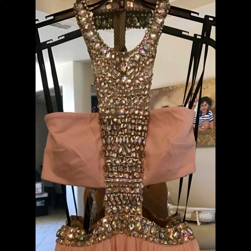 New Jeweled Bandeau Beaded Gown