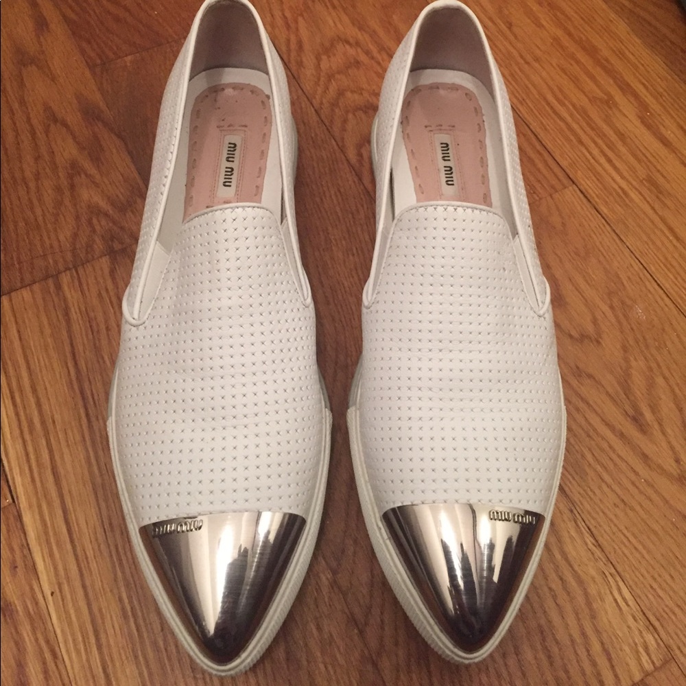 Miu Miu metallic cap-toe sneakers