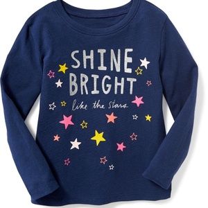 Long sleeve navy blue girls tee