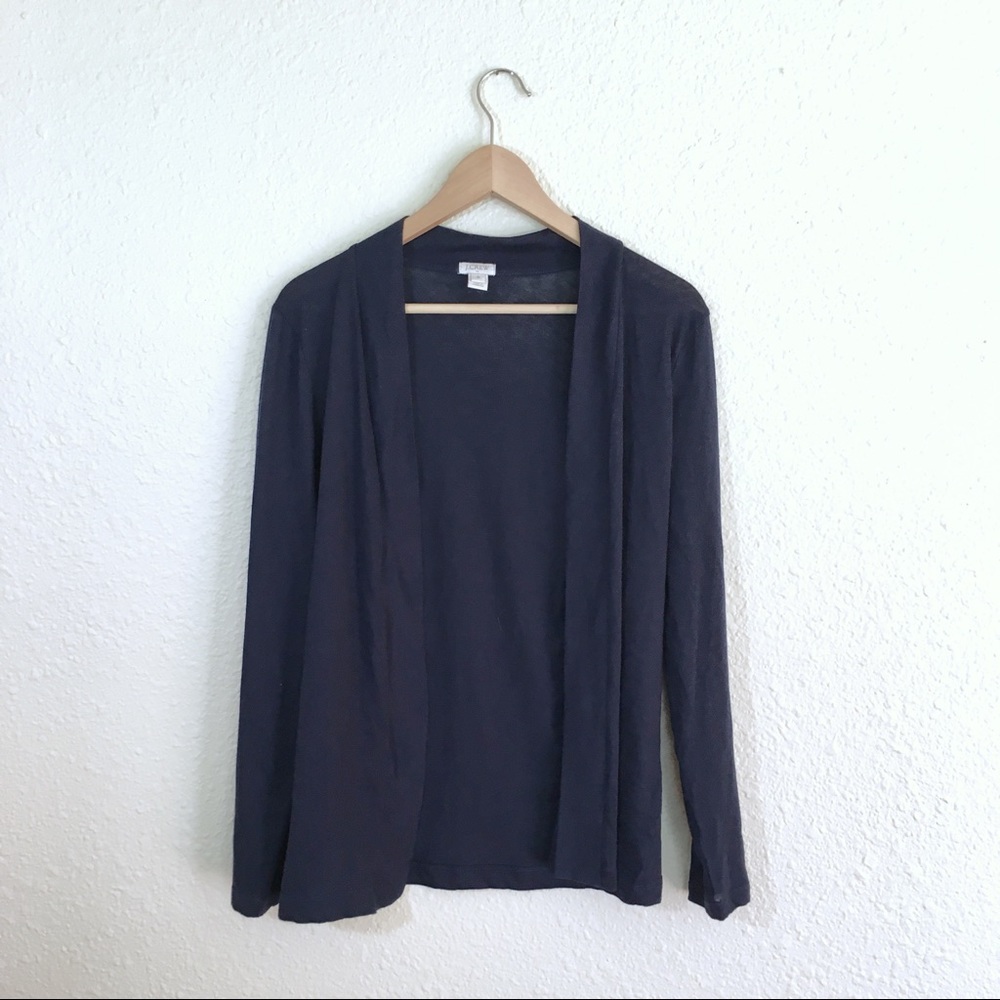 J Crew Navy Always Cardigan Open Front