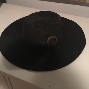 FINAL Black Wide Brim Floppy Paper Sunhat