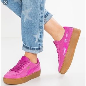 puma platform suede pink