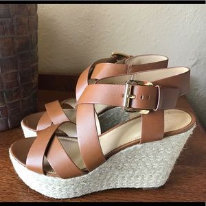 Michael Kors brown leather wedges (NEW)