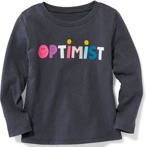 gray long sleeve girls tee optimist!