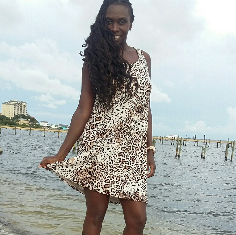 Calvin Klein Leopard Print Sheath Dress