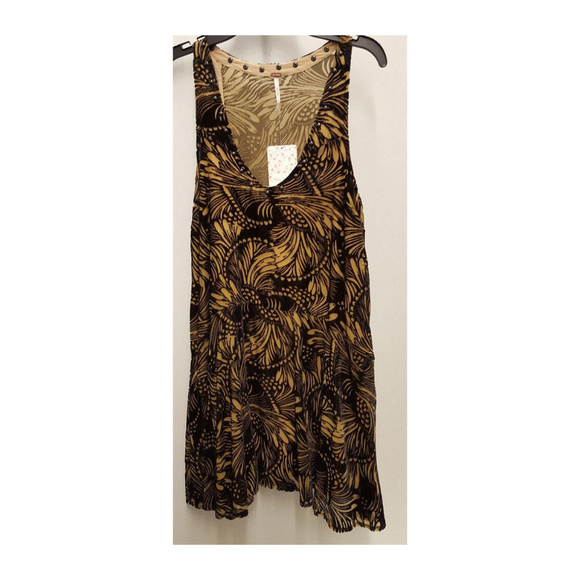 FREE PEOPLE Ellie Boho Velvet Studded Mini Dress - Picture 2 of 4