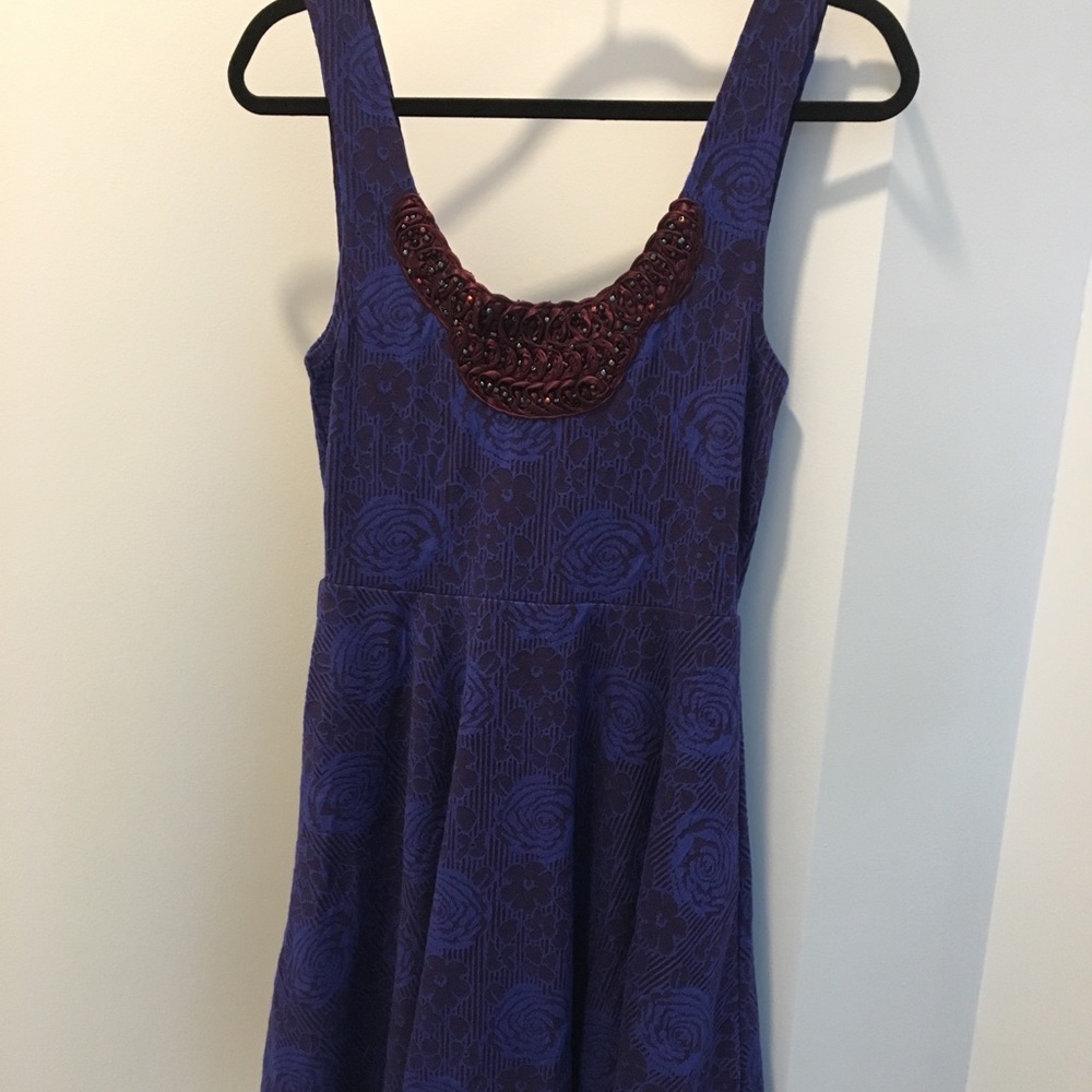 Free people fit and flare beaded dress