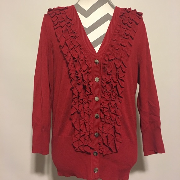 Alfani Ruffle Cardigan - Picture 1 of 2