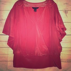 White House Black market Silk butterfly blouse top