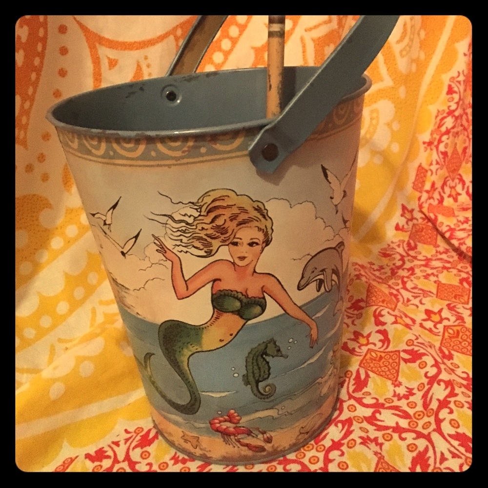 Vintage Styled Mermaid Bucket Home Decor