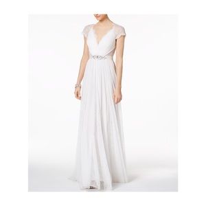 Adriana Papell White Ivory Wedding Dress 10