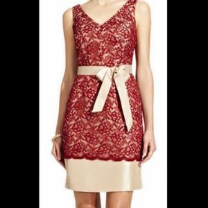 Red Lace Holiday Cocktail Dress