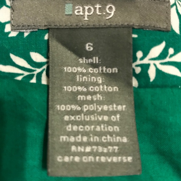 Green and white apt. 9 Flair skirt size 6 - Picture 4 of 5