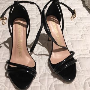 Patent leather sandals