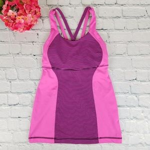 Lululemon Tank Top Size 4 Pink Purple Cross Straps